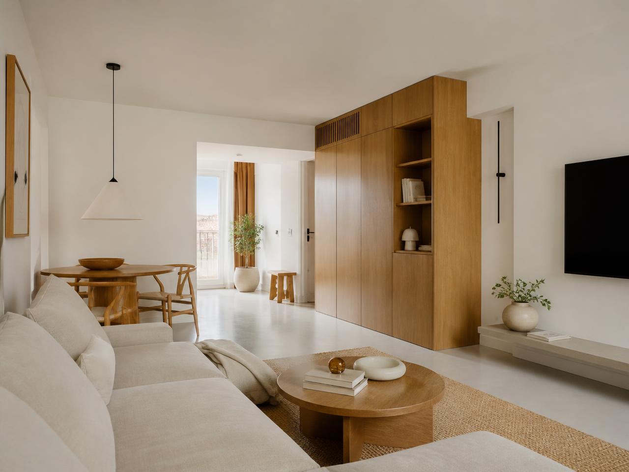 Interior do apartamento depois da reabilitação